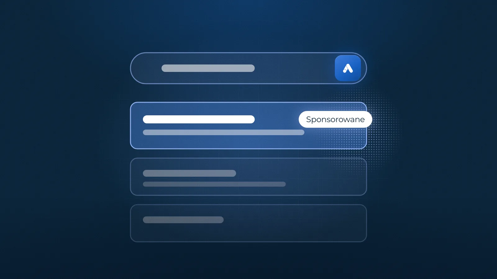 Ilustracja kampanii w sieci wyszukiwania Google Ads z wyróżnionym wynikiem sponsorowanym