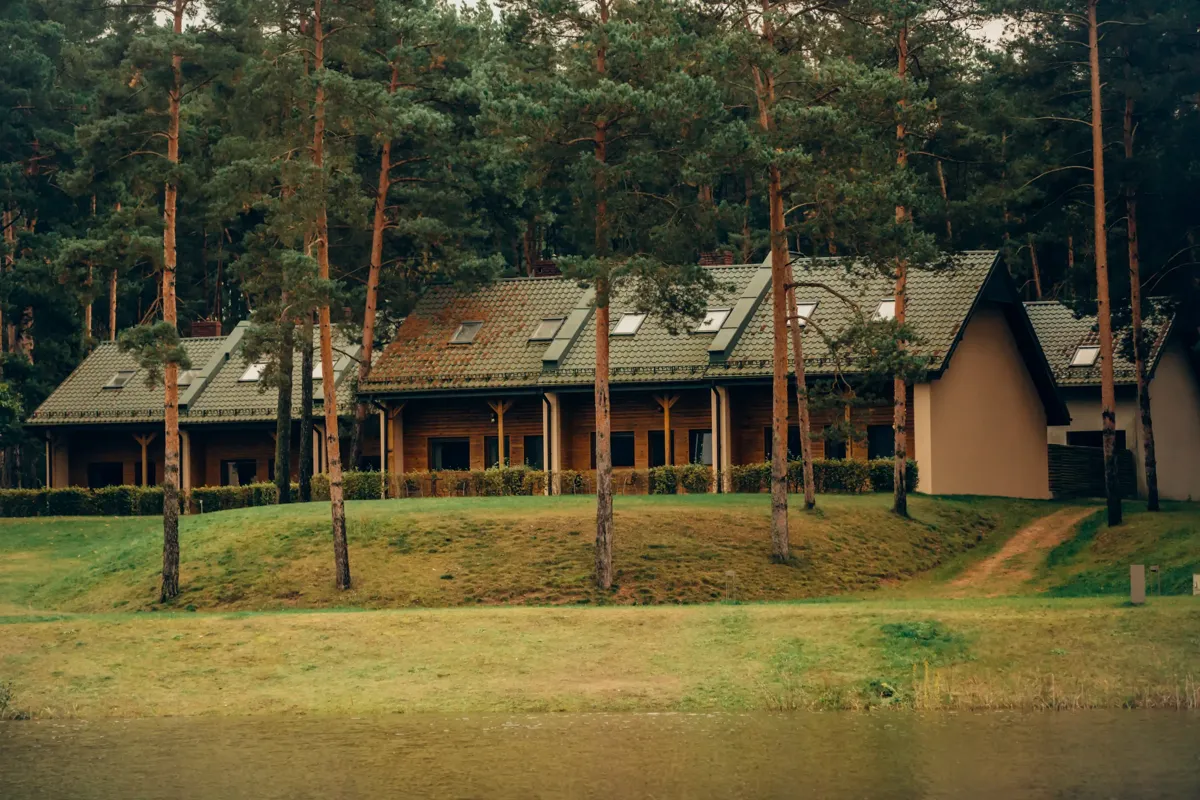 Domki wśród sosen nad wodą w ośrodku Stara Wieś – case study Google Ads