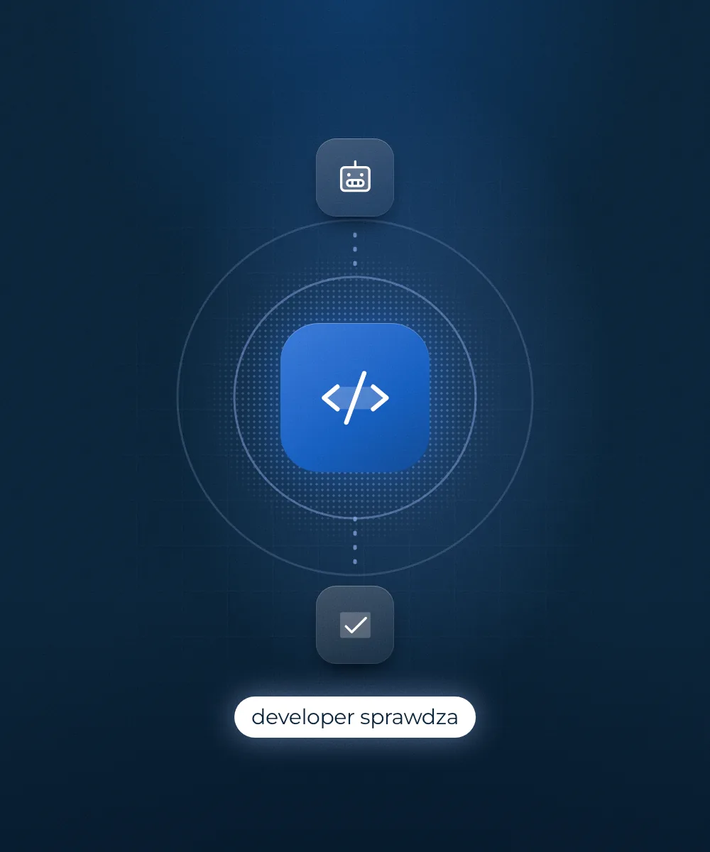 Ilustracja tworzenia strony internetowej z użyciem AI development